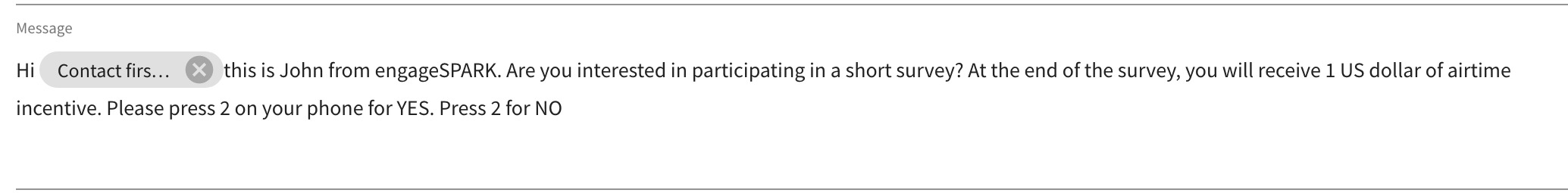 engageSPARK's text-to-speech (TTS) feature